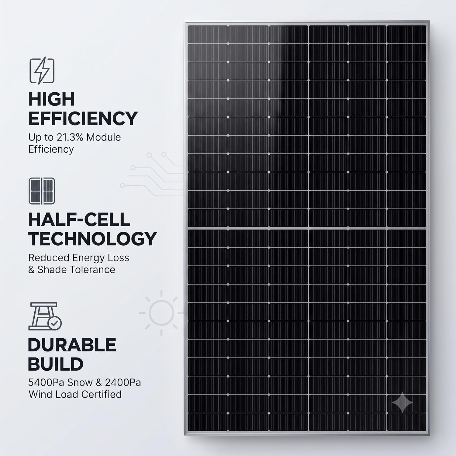 SMTE - 460W Monocrystalline Half-Cell Solar Panel - High Efficiency PV Module
