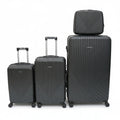SMTE Satro Gear 4-Piece Polypropylene Unbreakable Suitcase Black 8 Wheels
