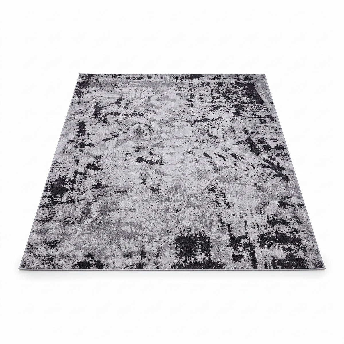 SMTE - Grey Black Abstract Rug - 200 x 290 cm Modern Area Carpet