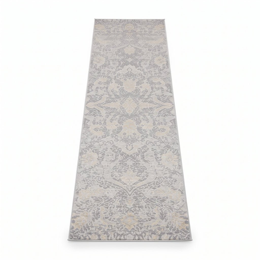 SMTE - Kristal Alin Runner Grey / Gold Rug - 80 x 300 cm Area Carpet ZULF14