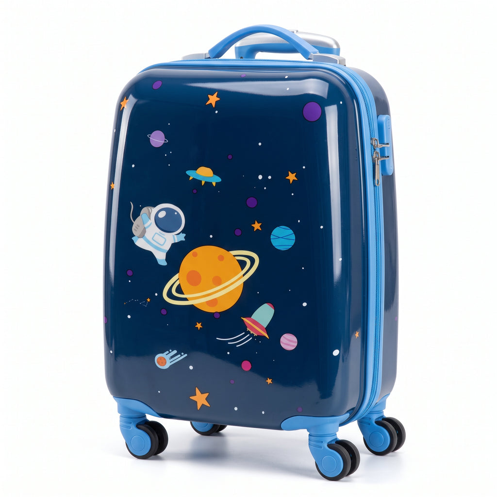 SMTE Sastro Gear Kids Space Astronaut Suitcase Navy Blue 4 Wheels