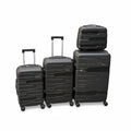 SMTE Sastro Gear 4-Piece Polypropylene Unbreakable Suitcase Black 8 Wheels