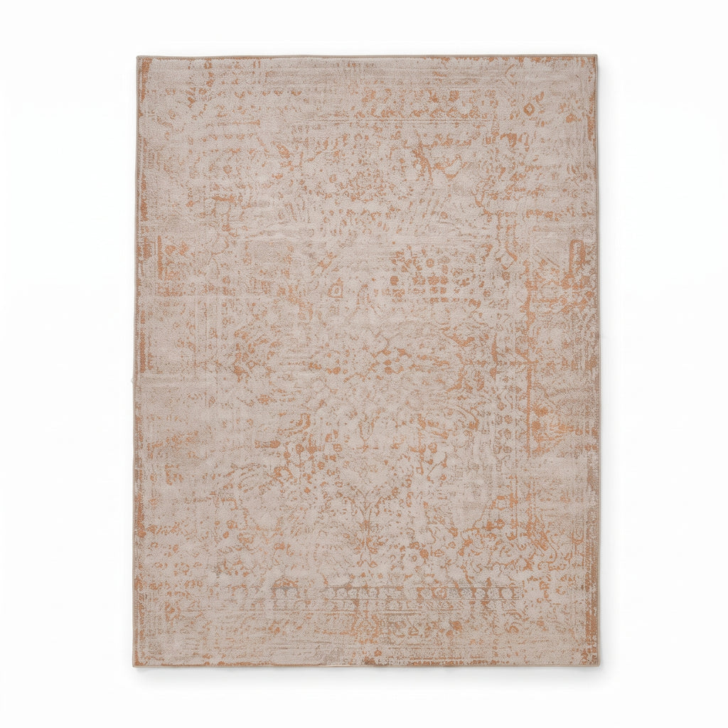 SMTE - Beige Orange Traditional Rug - 120 x 170 cm Area Carpet