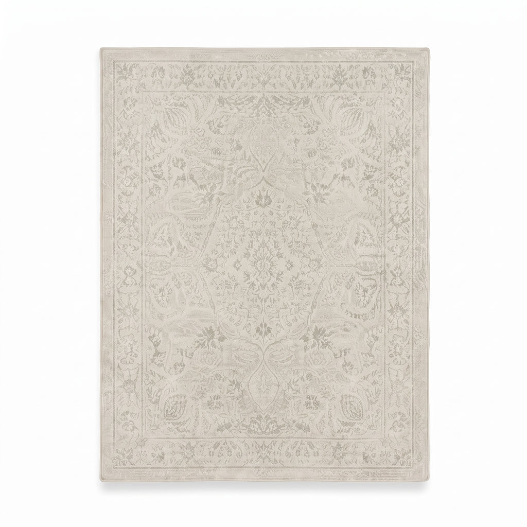 SMTE - Cream Green Traditional Rug - 120 x 170 cm Area Carpet
