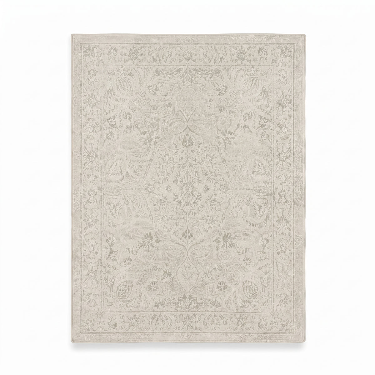 SMTE - Cream Green Traditional Rug - 120 x 170 cm Area Carpet