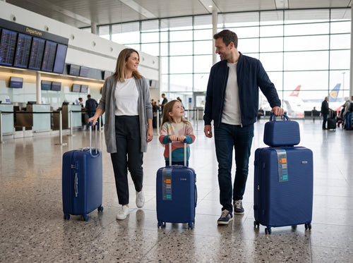 Sastro Gear 4-Piece PP Luggage Set - Blue Oval Wave