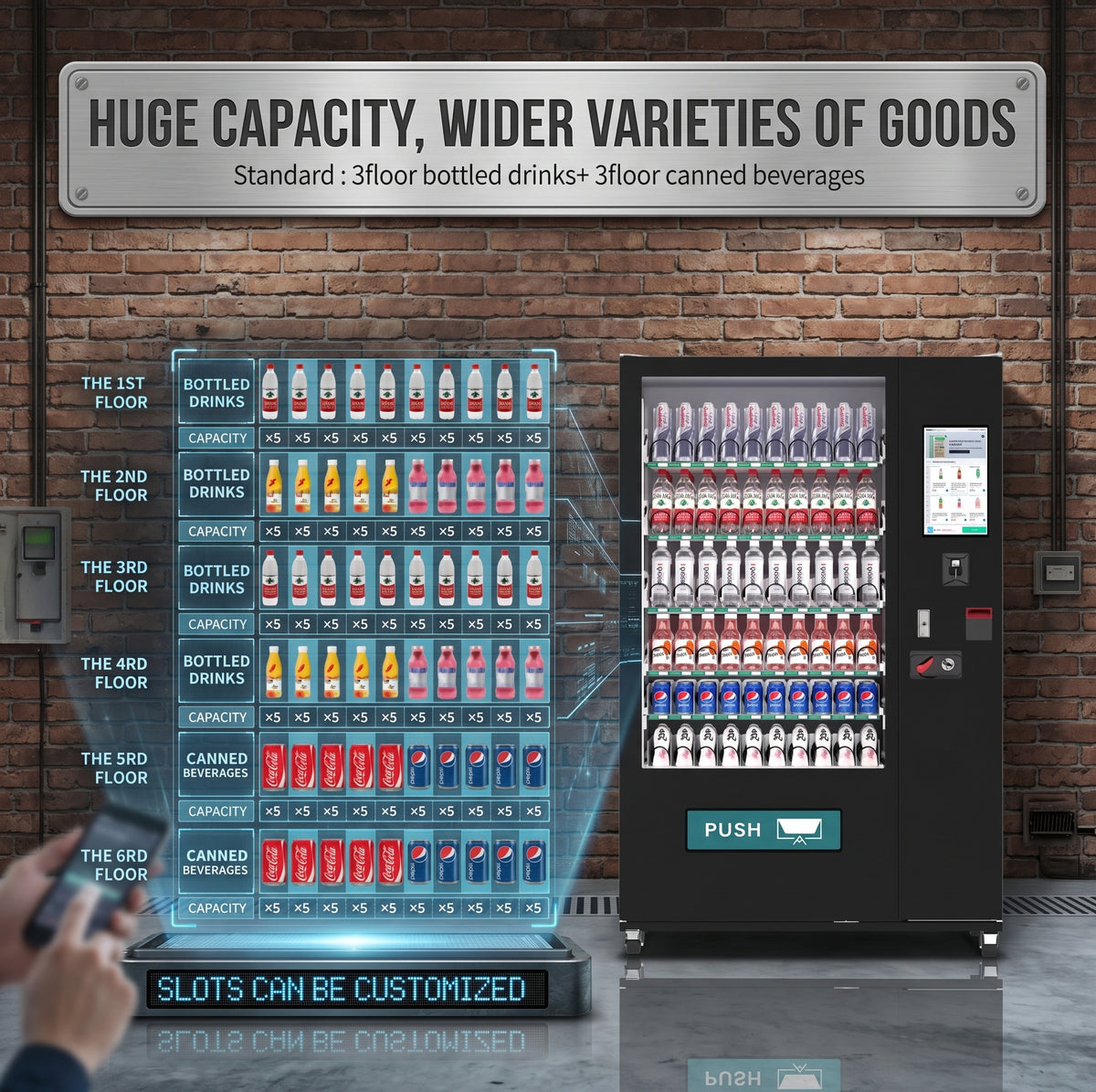 SMTE- Commercial Smart Vending Machine with 15.6″ Touchscreen – Cooling, Cash & Card Payment | Pre-Order