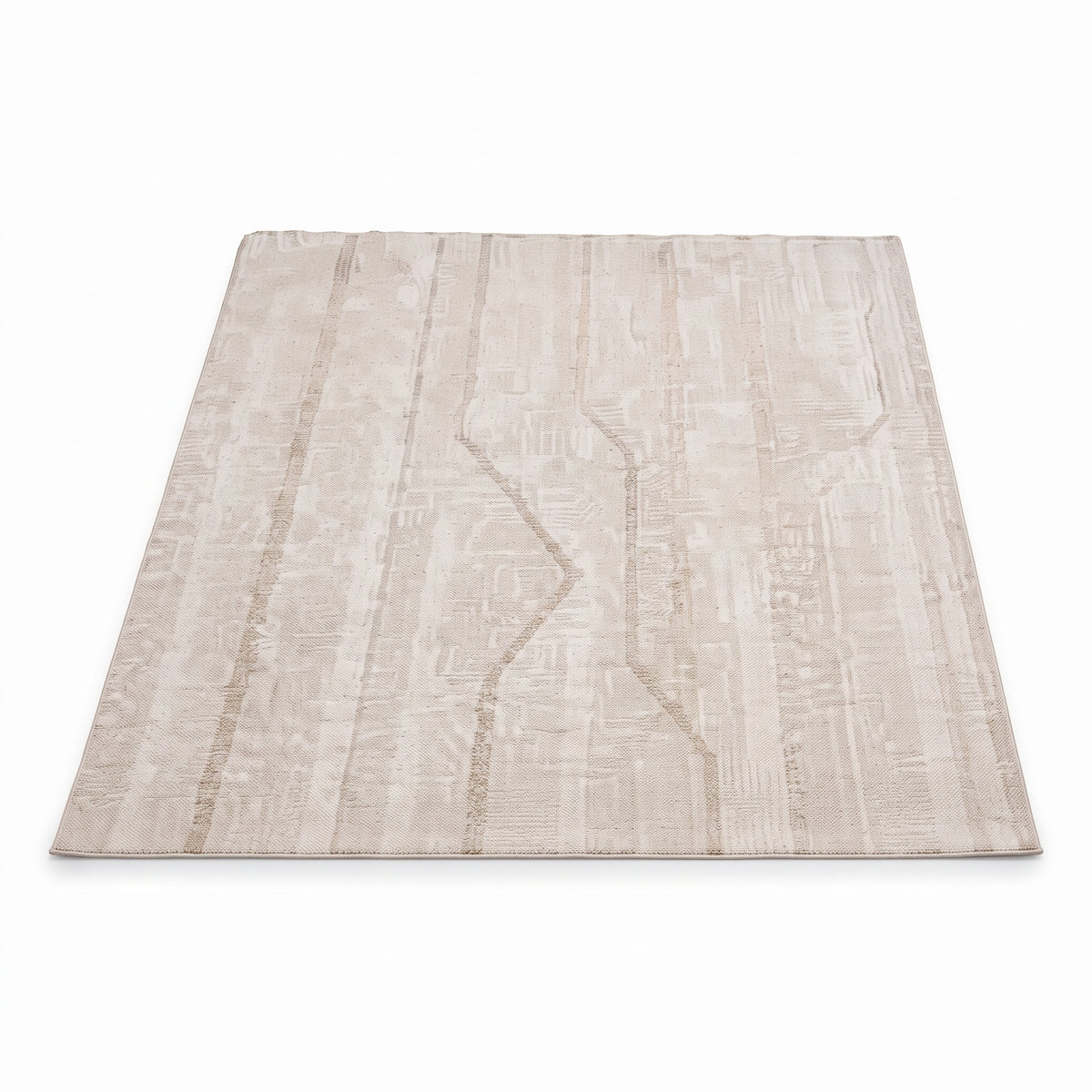 SMTE - Cream Beige Grey Rug - 160 x 230 cm Modern Area Carpet