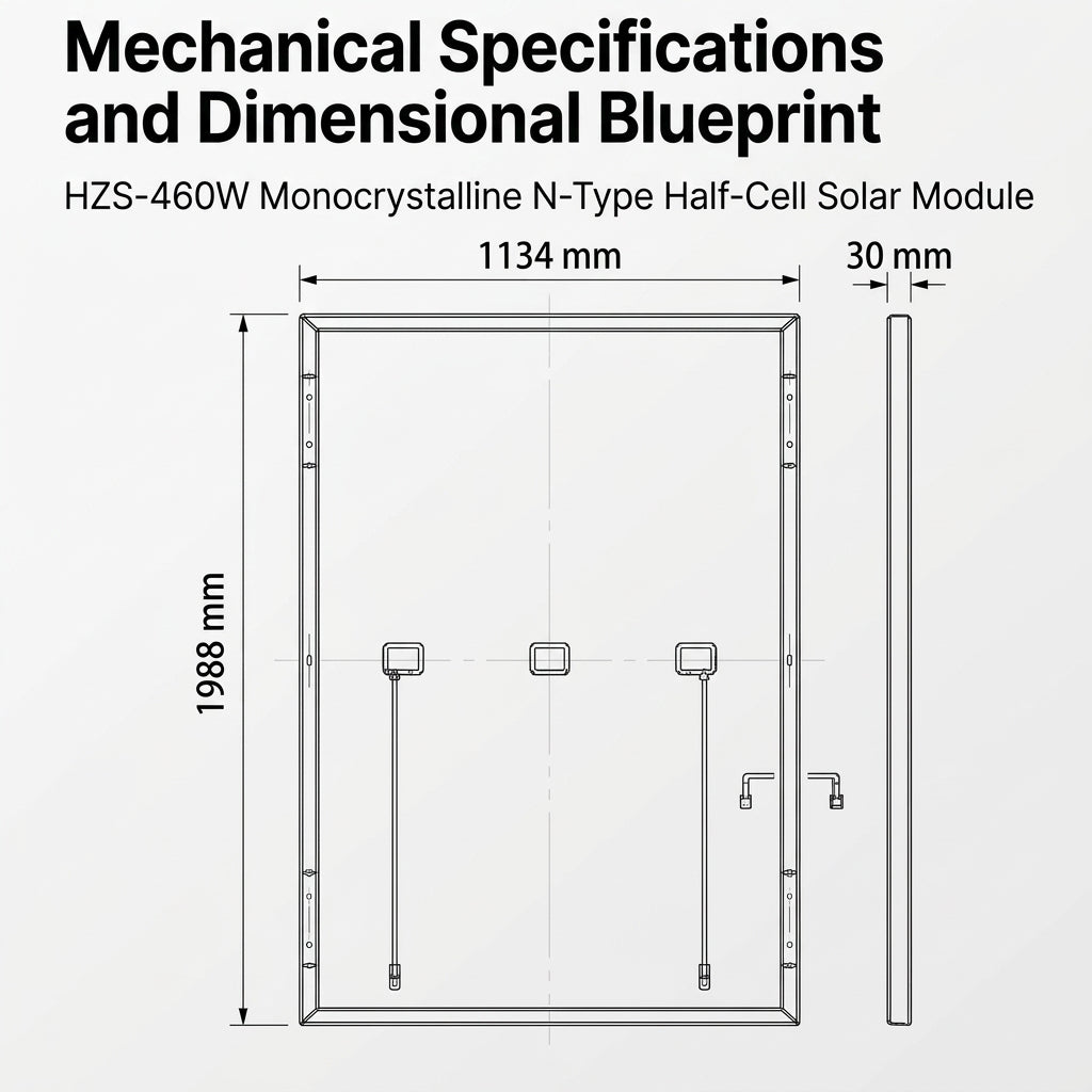 Smte 460W N-Type Monocrystalline Half-Cell Solar Panel (144-Cell, 1500V DC, 30mm Aluminum Frame, MC4 Compatible)