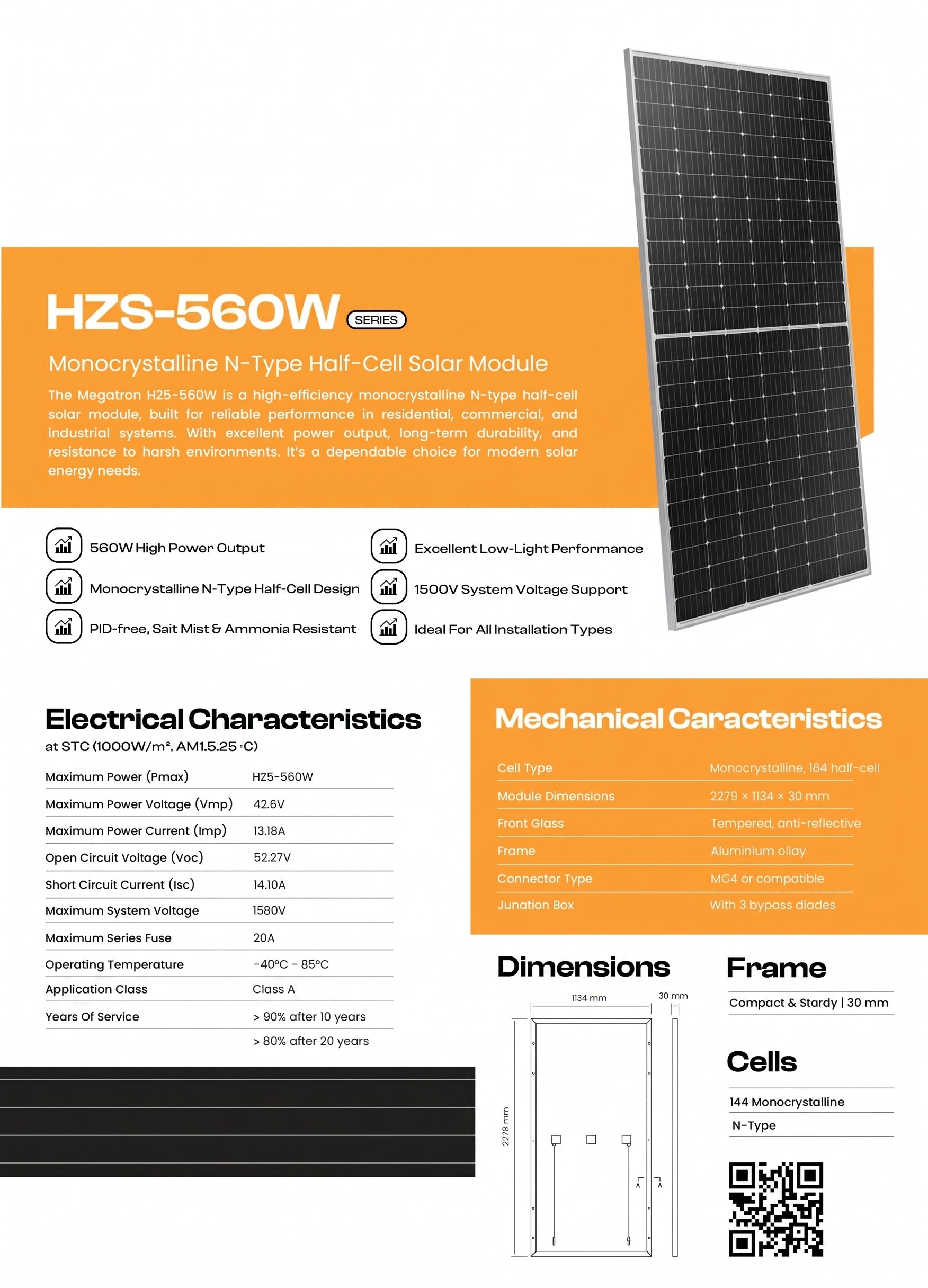 SMTE 560W Monocrystalline N-Type Half-Cell Solar Panel