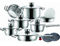 Tommy Leopard German Designed 16-Piece Stainless Steel Cookware Set