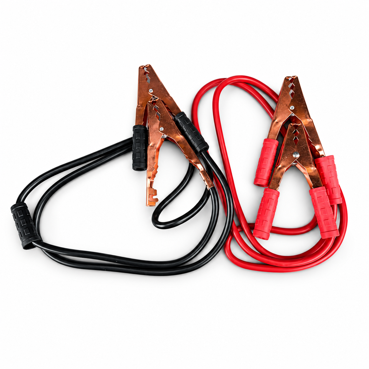 SMTE red and black jumper cable pair with four clamps on a white background