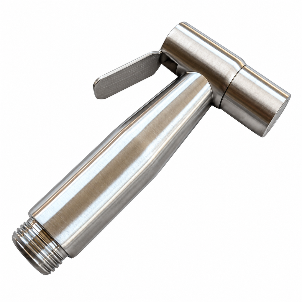 SMTE silver-finish T-head handheld trigger sprayer detail