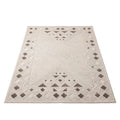 SMTE - Cream Geometric Rug - 200 x 290 cm Modern Area Carpet