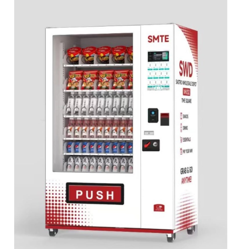 SMTE- Commercial Smart Vending Machine with 15.6″ Touchscreen – Cooling, Cash & Card Payment | Pre-Order