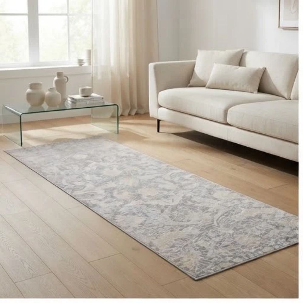 SMTE - Kristal Alin Runner Grey / Gold Rug - 80 x 300 cm Area Carpet ZULF14