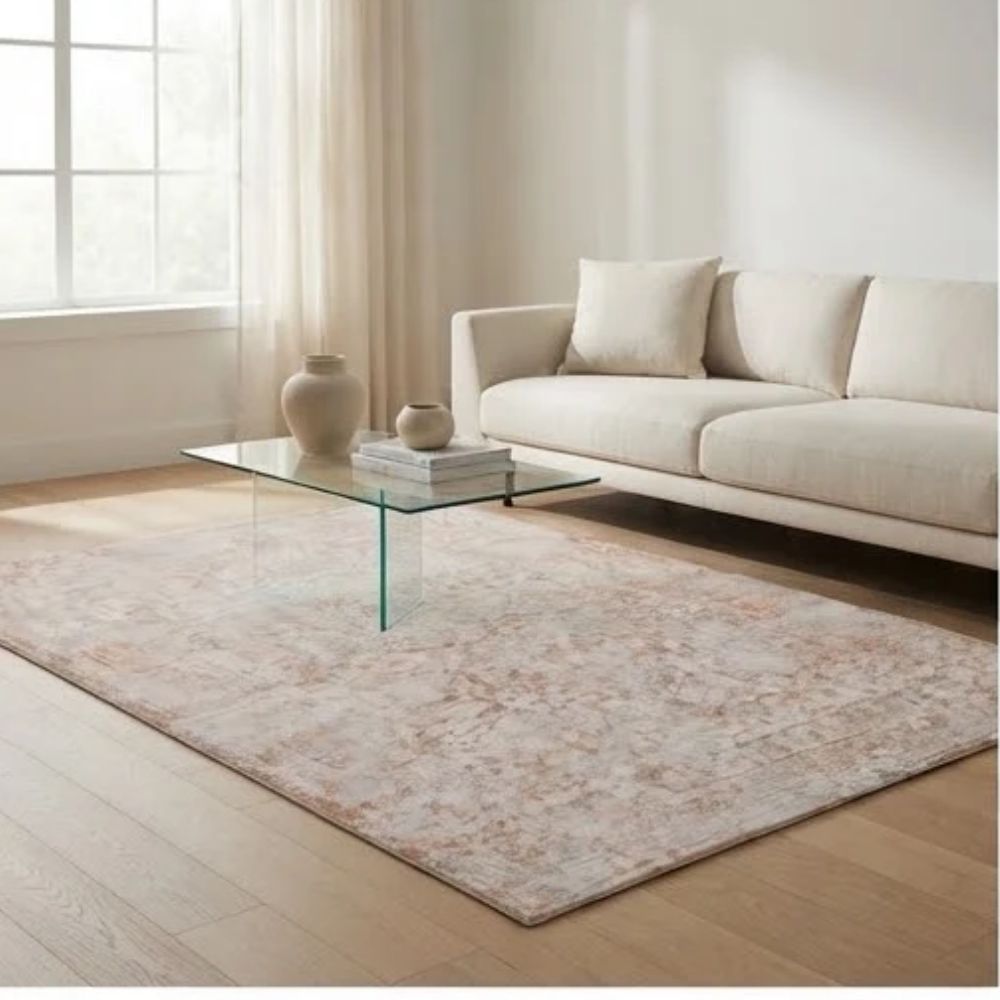 SMTE - Beige Orange Traditional Rug - 120 x 170 cm Area Carpet