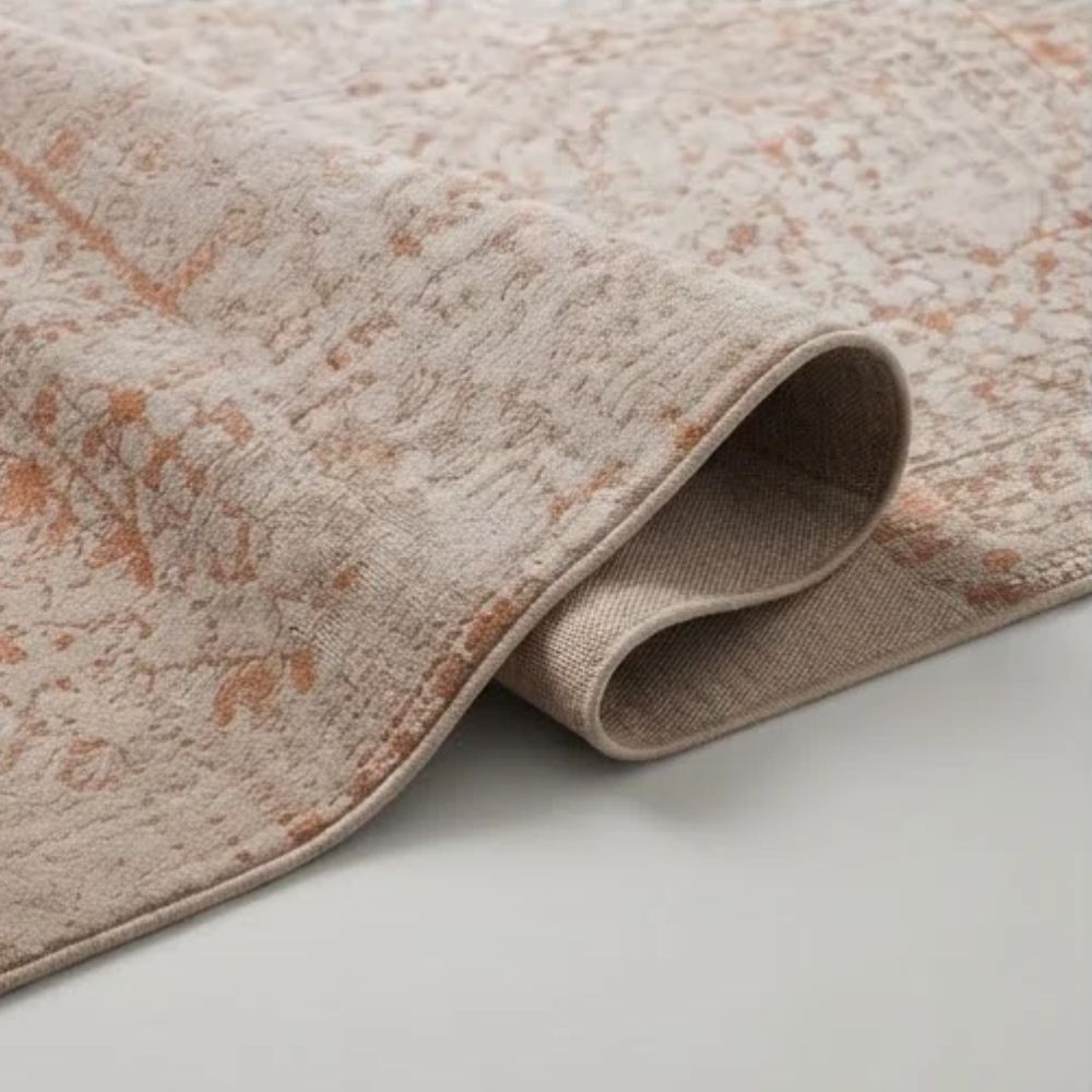 SMTE - Beige Orange Traditional Rug - 120 x 170 cm Area Carpet