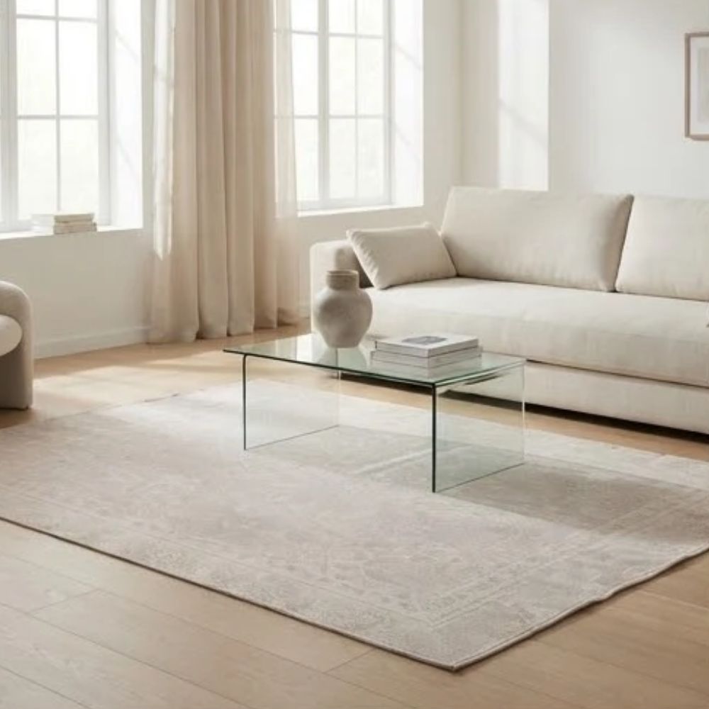 SMTE - Beige Traditional Rug - 120 x 170 cm Area Carpet