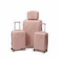 SMTE Satro Gear 4-Piece Polypropylene Unbreakable Suitcase Rose Gold 8 Wheels