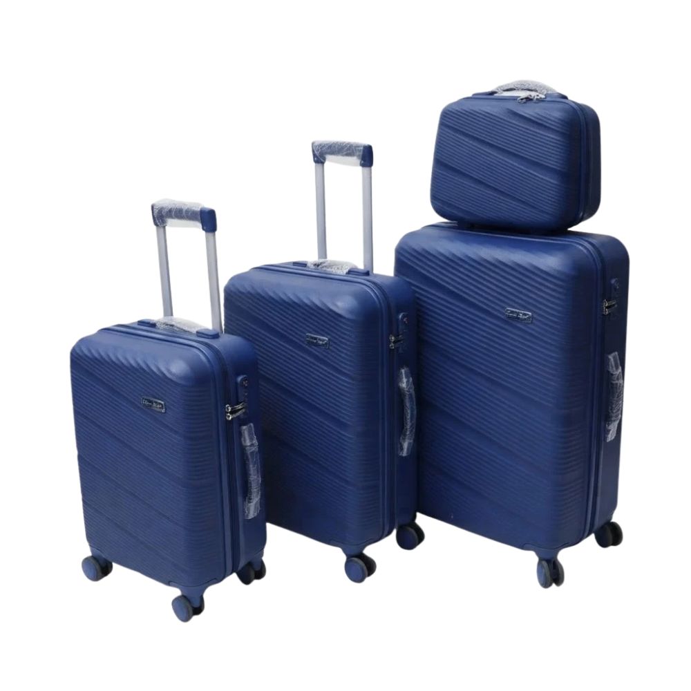 SMTE Satro Gear 4-Piece Polypropylene Unbreakable Suitcase Blue 8 Wheels