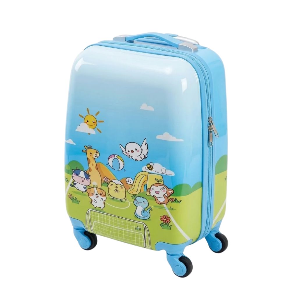 SMTE Sastro Gear Kids Animal Park Suitcase Blue 4 Wheels