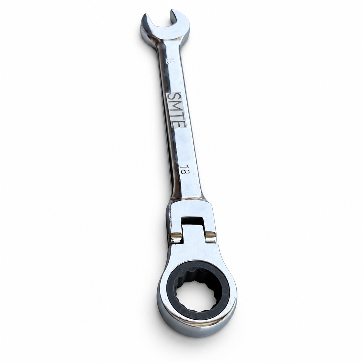 SMTE 18mm flexible-head combination wrench in silver finish