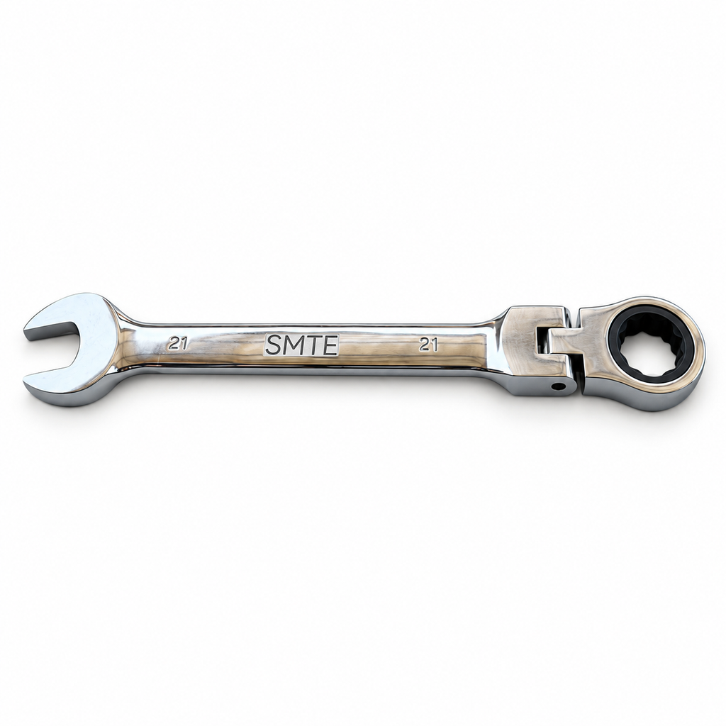 SMTE 21mm flexible-head combination wrench in silver finish
