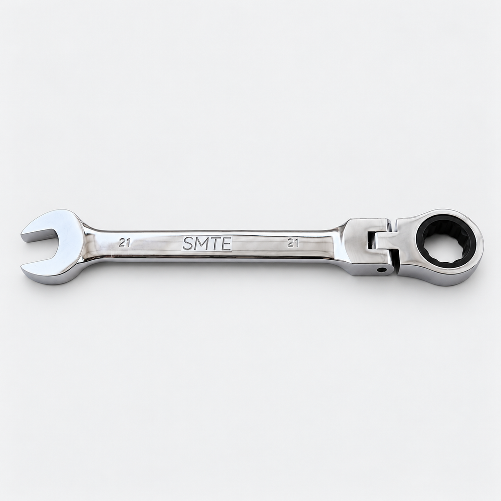 SMTE 21mm flexible-head combination wrench in silver finish