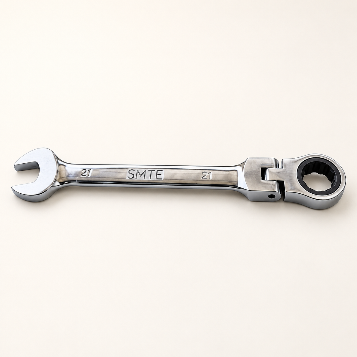 SMTE 21mm flexible-head combination wrench in silver finish