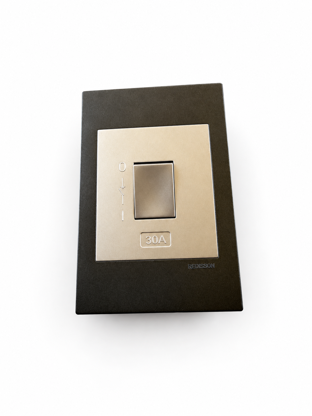 SMTE - 30A Single Rocker Wall Switch with Dark and Champagne Faceplate - product view