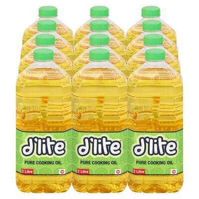 Delite Pure Cooking Oil 2 Liter (Pack of 12)