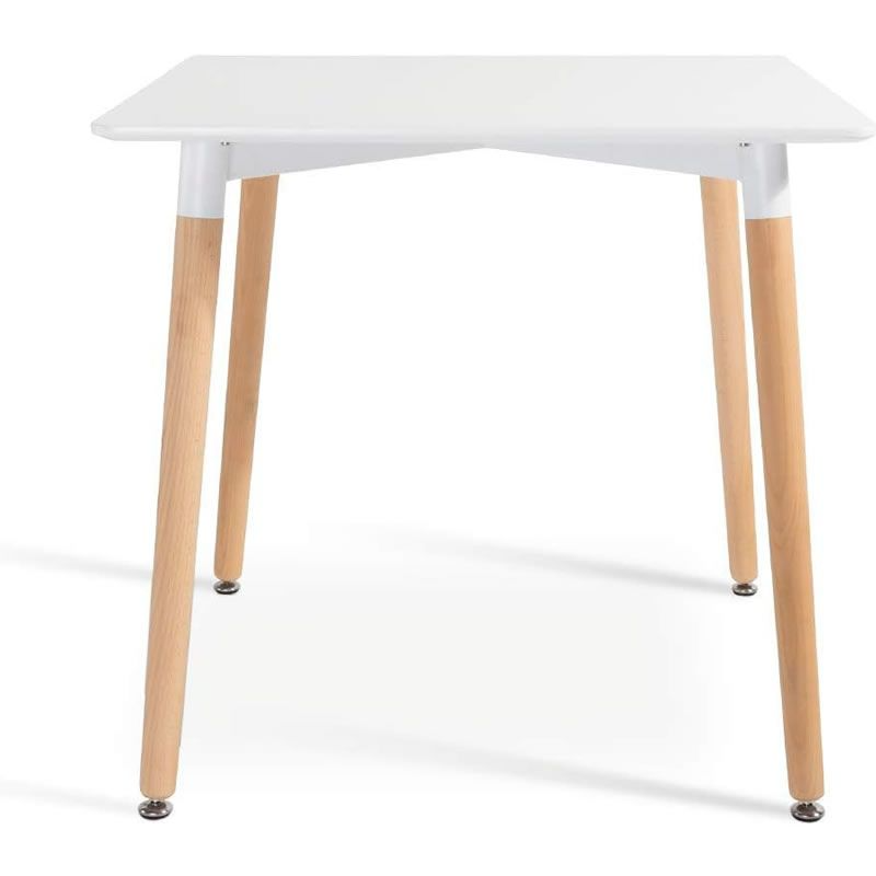 SMTE 83T Modern Square Dining Table with Solid Beech Wood Legs (80 × 80 × 75 cm)