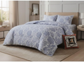 SMTE 4 Piece Reversible Quilt Set Super King Blue Floral