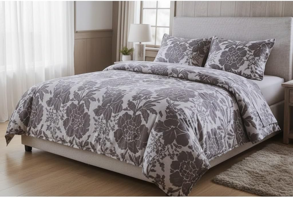 SMTE 4 Piece Reversible Quilt Set Super King Bedspread Cover