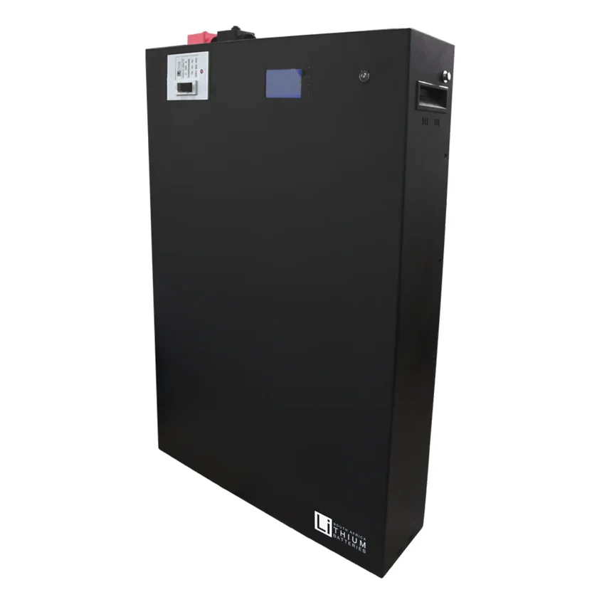 SMTE LBSA 10kWh (10.6kWh) 51.2V 200Ah LiFePO4 Lithium Battery – Wall-Mounted Solar Energy Storage (Black Finish, Built-in DC Breaker & Smart LCD)