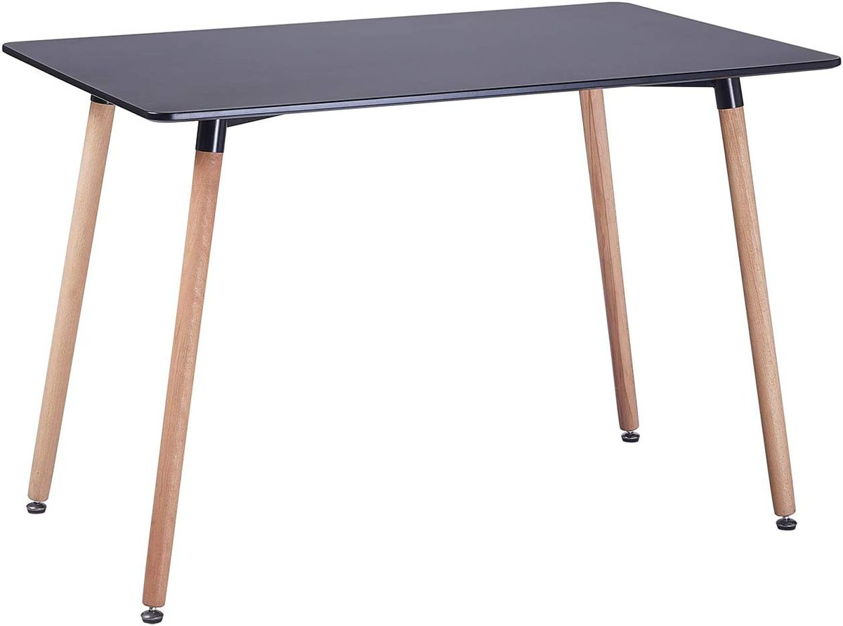 SMTE S-124T Modern Rectangular Dining Table with Solid Beech Wood Legs (120 × 80 × 75 cm)