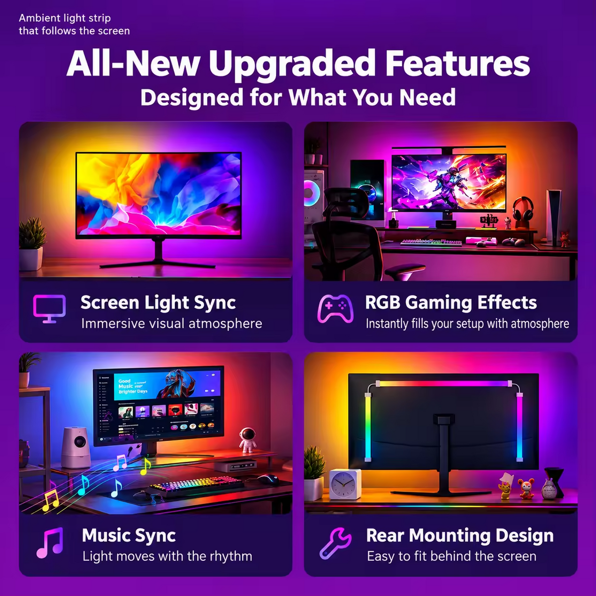 SMTE AI Sync TV LED Backlight Box for 75-85" TVs