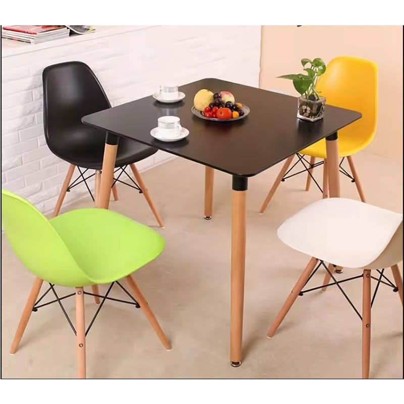 SMTE 83T Modern Square Dining Table with Solid Beech Wood Legs (80 × 80 × 75 cm)