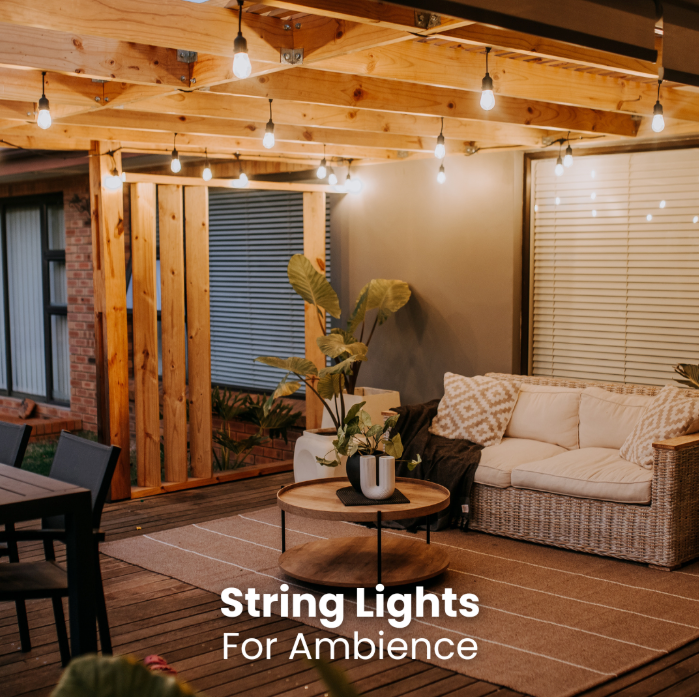 SMTE 20m 40-Bulb Waterproof LED Outdoor Festoon String Lights (E27 S14 Warm White Bulbs Included)