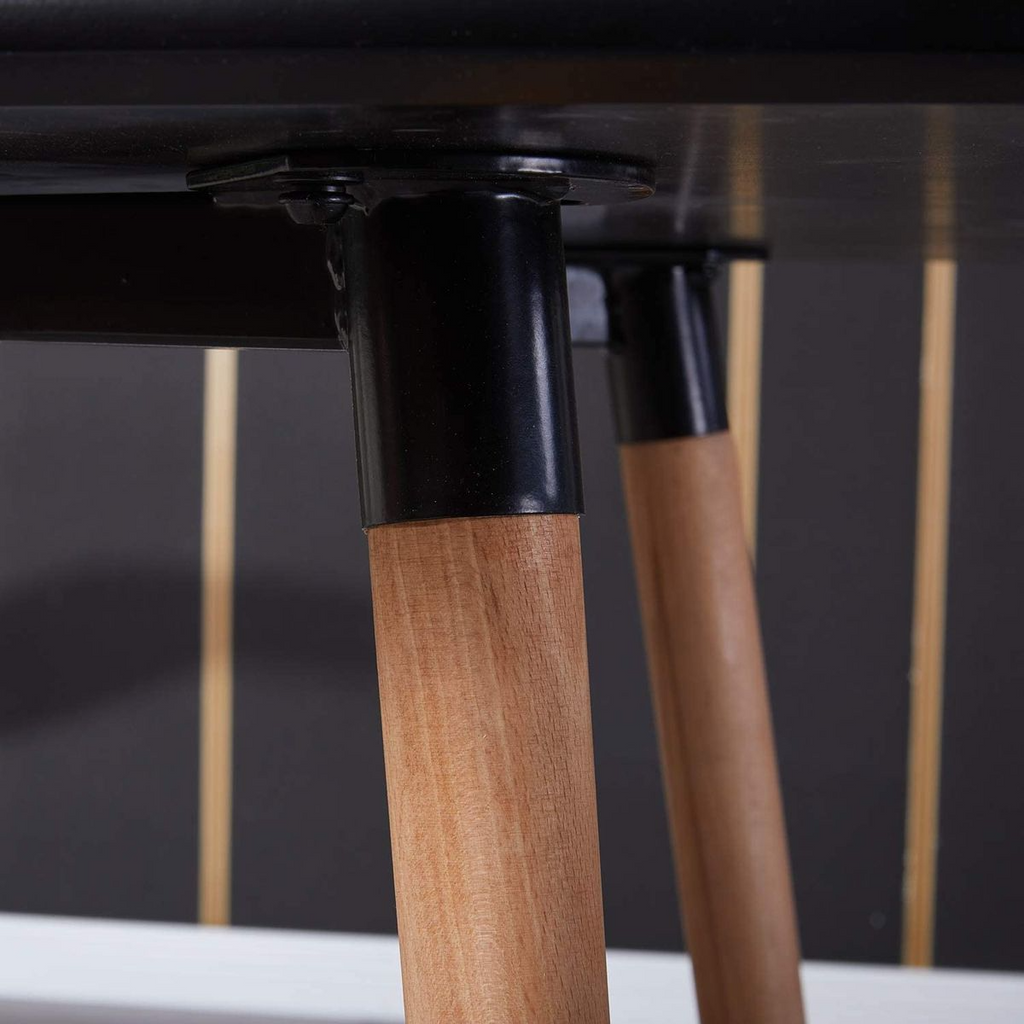 SMTE S-124T Modern Rectangular Dining Table with Solid Beech Wood Legs (120 × 80 × 75 cm)