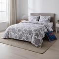 SMTE 4 Piece Reversible Quilt Set Super King Bedspread Purple