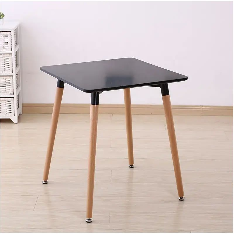 SMTE 83T Modern Square Dining Table with Solid Beech Wood Legs (80 × 80 × 75 cm)