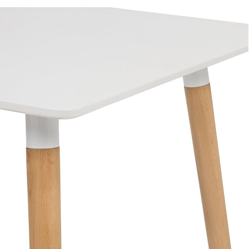 SMTE 83T Modern Square Dining Table with Solid Beech Wood Legs (80 × 80 × 75 cm)