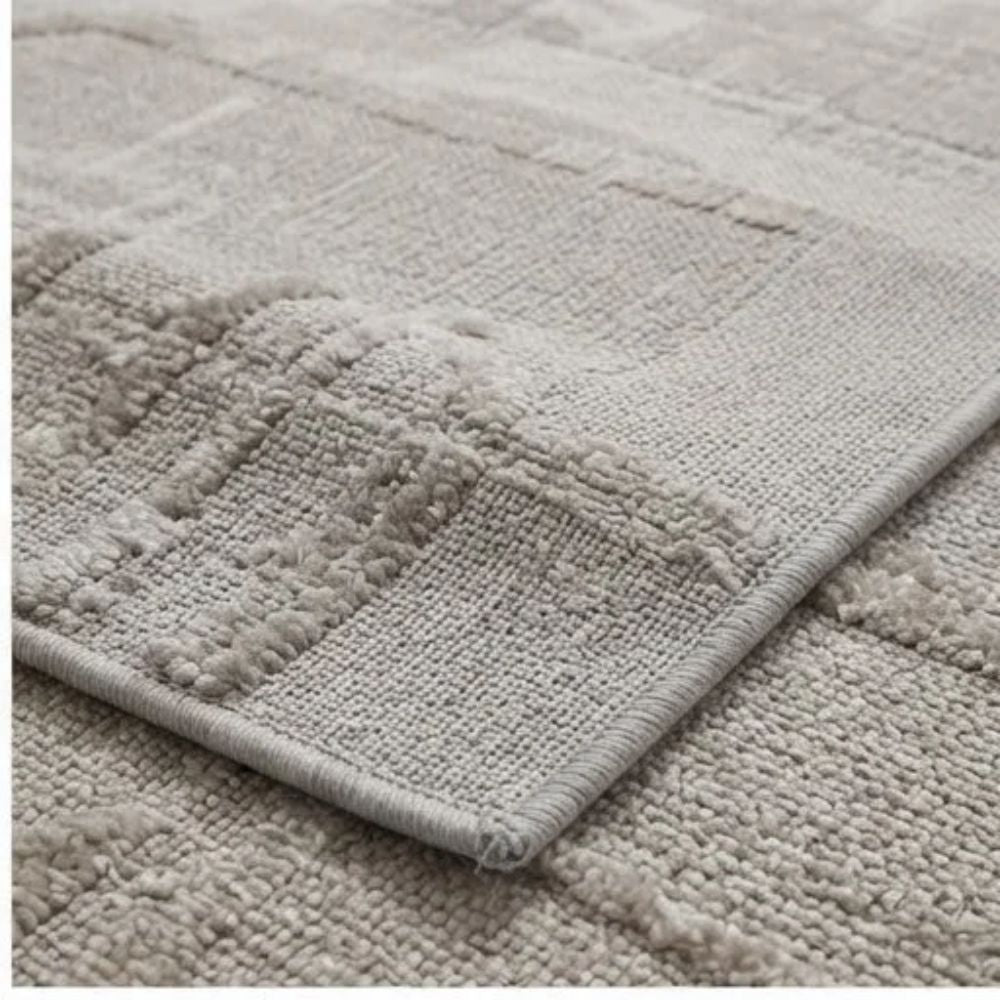 SMTE - Cream Beige Grey Rug - 160 x 230 cm Modern Area Carpet