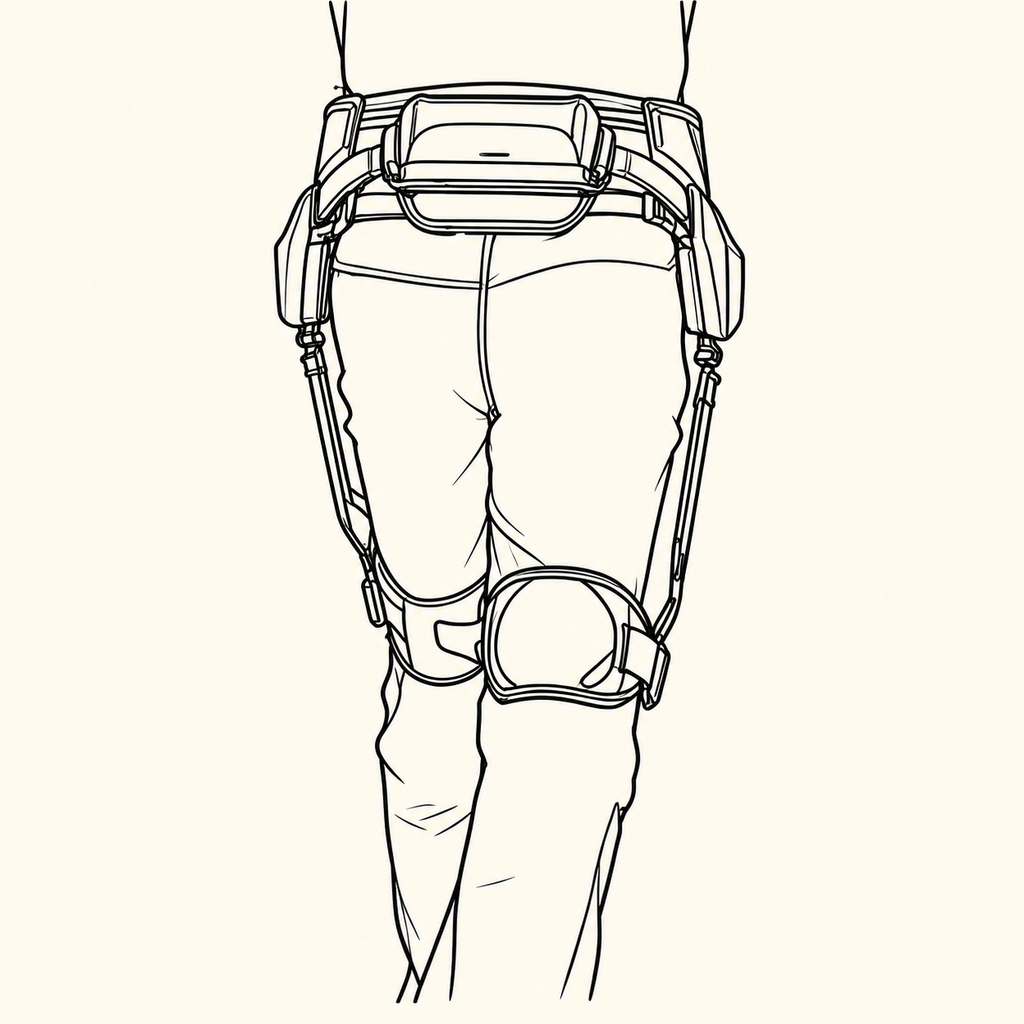 Illustration of the exoskeleton waist and leg arrangement