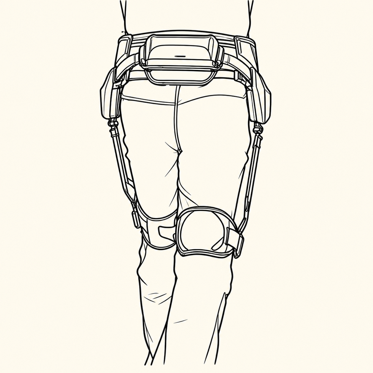 Illustration of the exoskeleton waist and leg arrangement