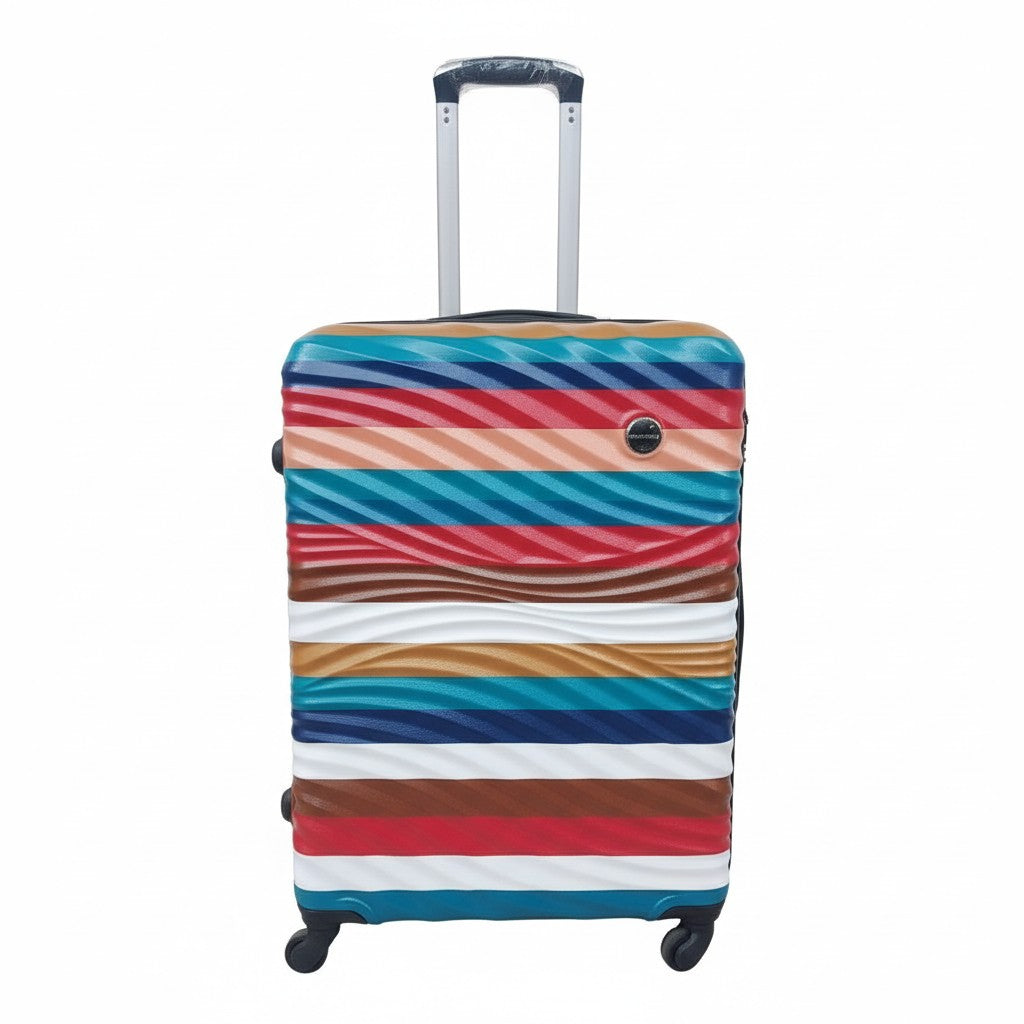SMTE 21 Inch Hard Shell Wave Striped Travel Trolley Suitcase Assorted Color