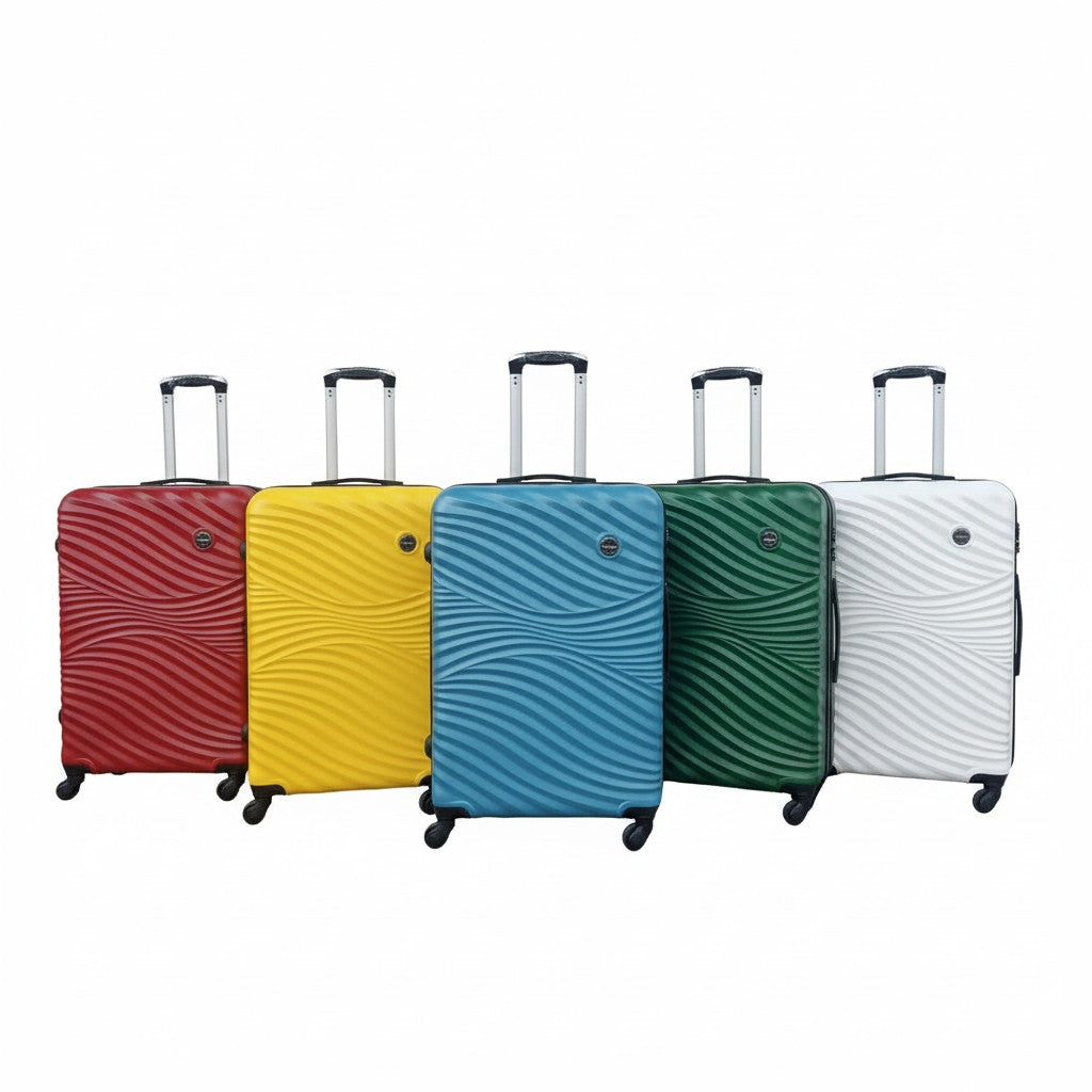 SMTE 21 Inch Hard Shell Wave Striped Travel Trolley Suitcase Assorted Color