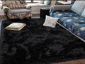 SMTE - Black Shaggy Fluffy Rug